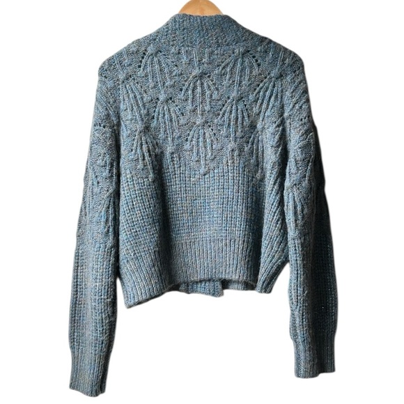 The GREAT. The Frond Montana Cardigan Green Pine Needle Shimmer oversized Sz S - Picture 8 of 15